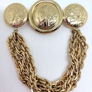 Vintage Retro Gold Tone Republique Francaise Faux